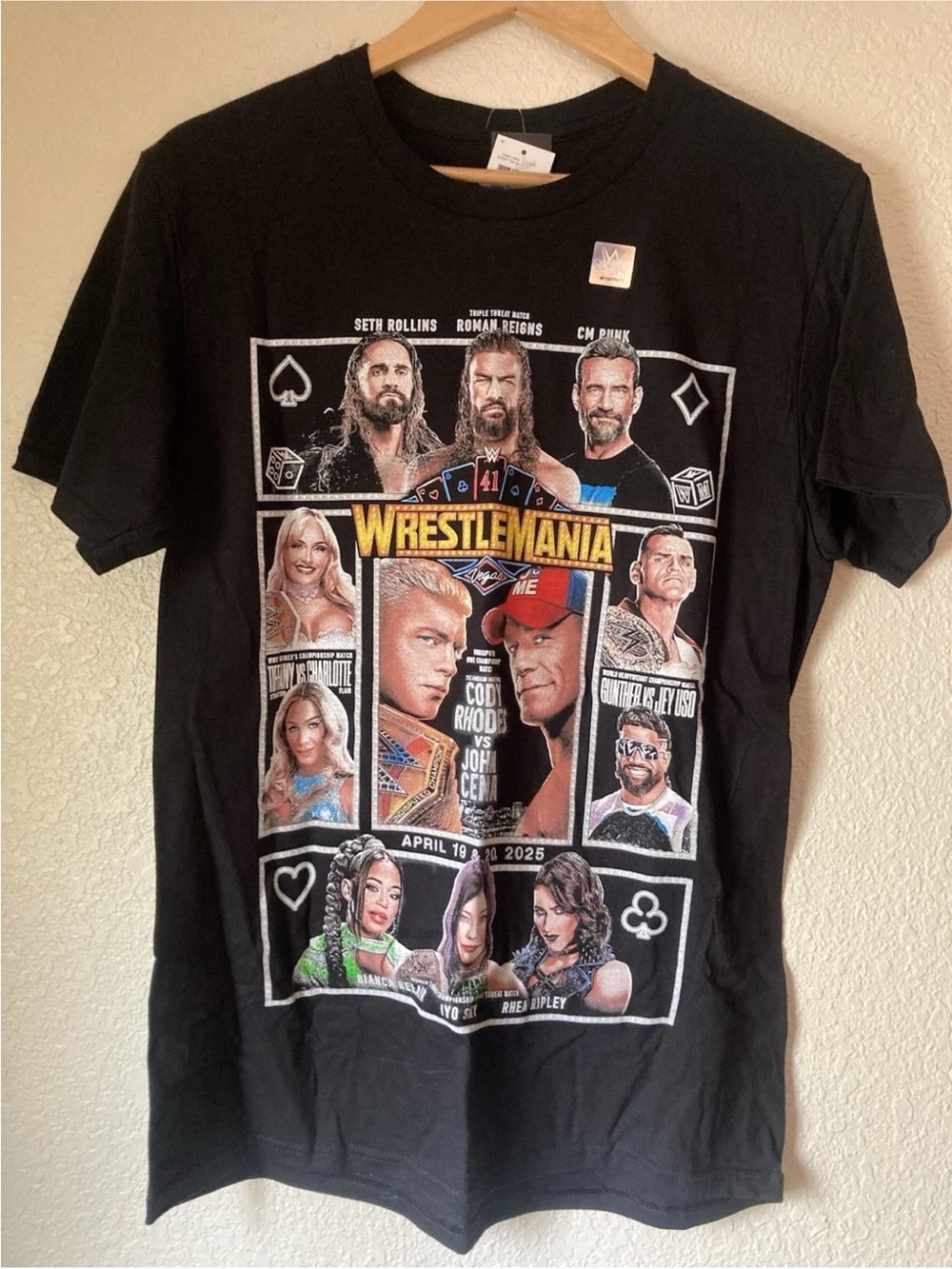 WrestleMania 41 I Was There 2025 Black Graphic Tee Double sided . Men’s size 2X